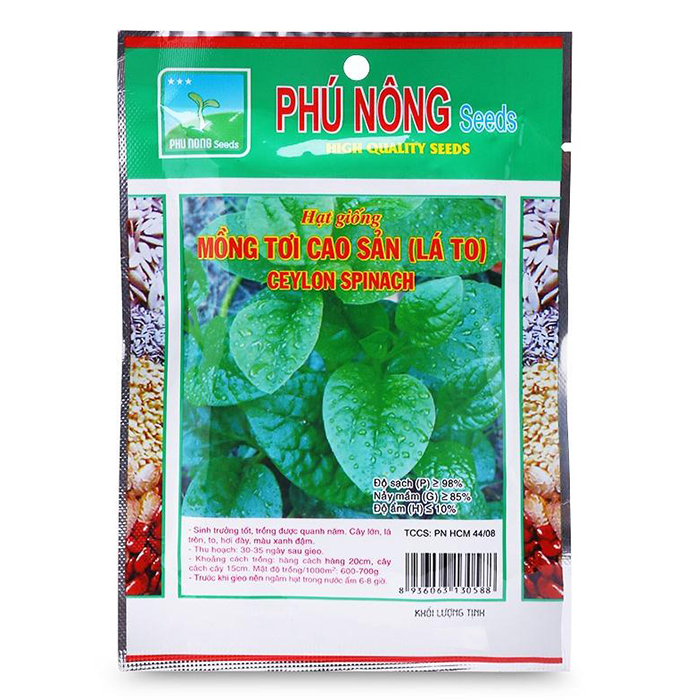 Hạt Giống Mồng Tơi Cao Sản Phú Nông ( Lá To ) - 50G/Gói