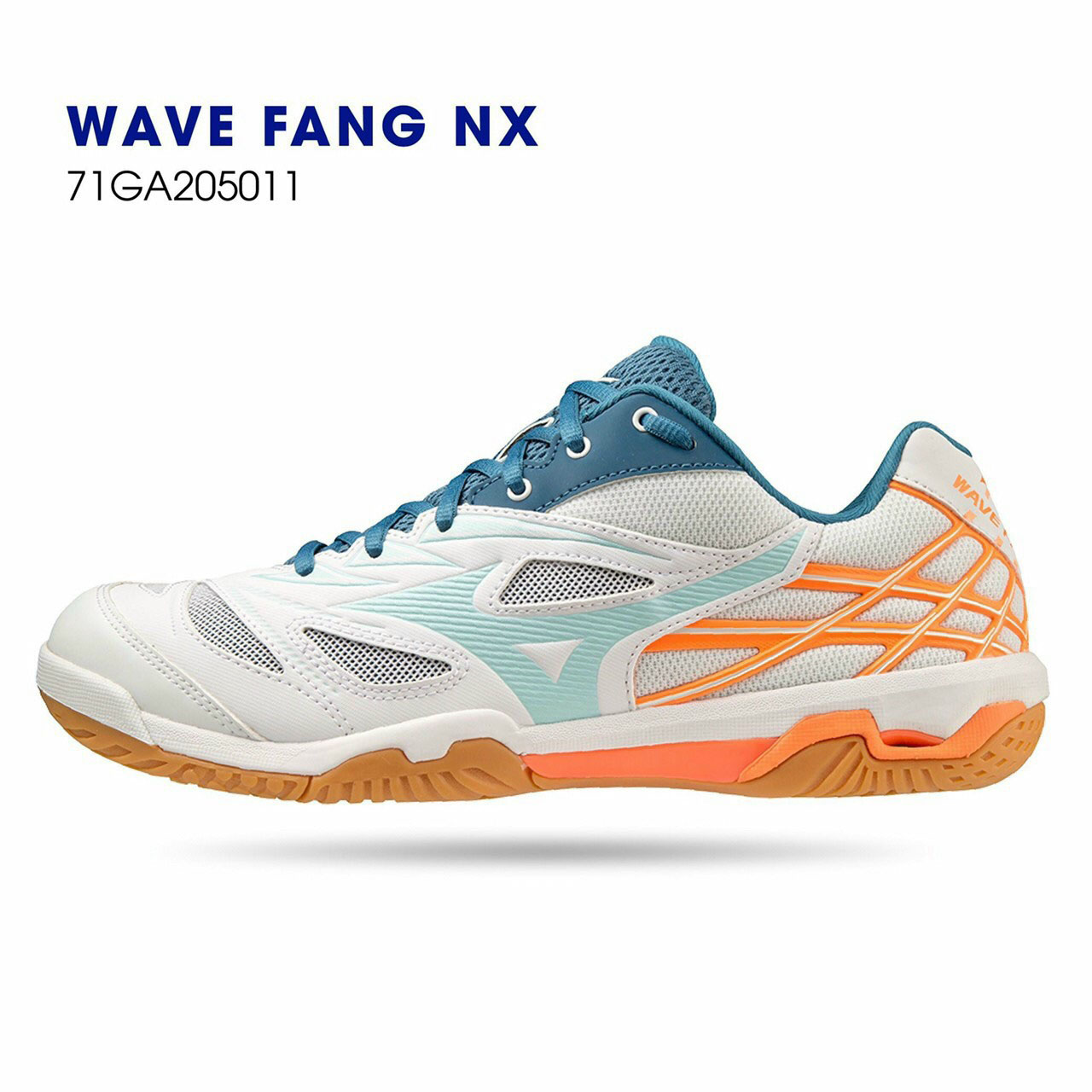 Giày cầu lông MIZUNO WAVE FANG NX 71GA205001 cho cả nam và nữ mẫu mới phiên bản màu trắng-tặng tất thể thao bendu