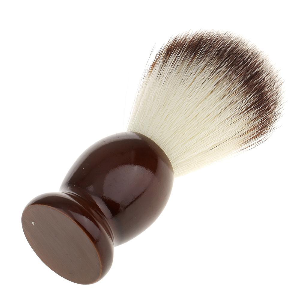 Men Shaving Brush + Stainless Steel Holder Stand + Soap Cream Mug Bowl Set