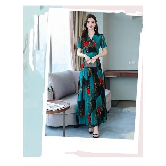 ĐẦM MAXI HỌA TIẾT DÁNG DÀI CAO CẤP