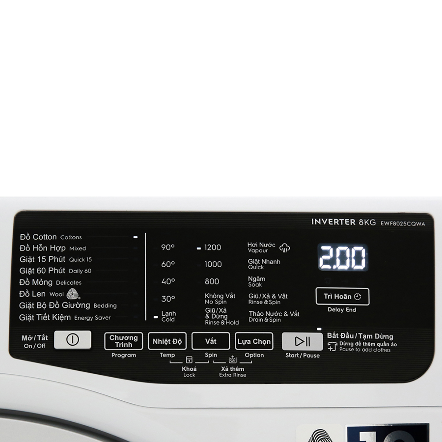 Máy Giặt Cửa Trước Inverter Electrolux EWF8025CQWA (8kg) - Hàng Chính Hãng