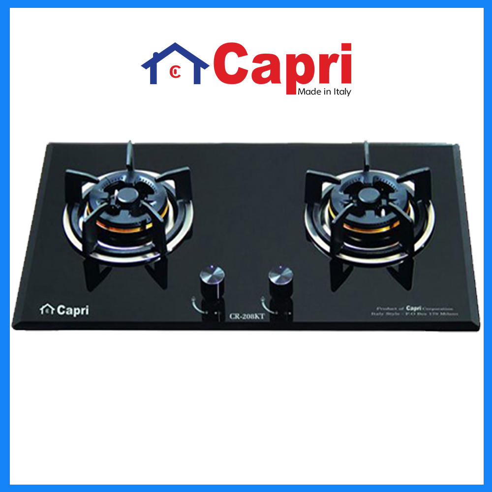 Bếp gas âm 2 vùng nấu Capri CR-208KT | Hàng chính hãng | Tiết kiệm gas