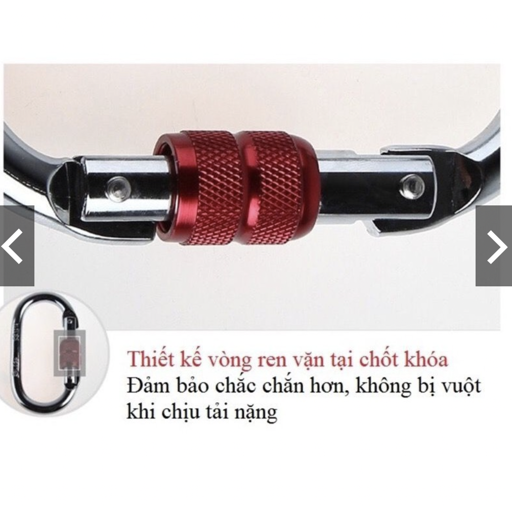 Móc treo khóa chữ D đa năng carabiner dùng treo võng yoga Elite Sport