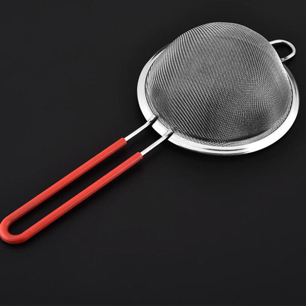 Stainless Steel Kitchen Fine Strainers Tea Fine Mesh Strainers Juice Egg Filter Sieve Colander Sets Wire Filter Mesh For Tea Coffee Food Rice Vegetable With Handle