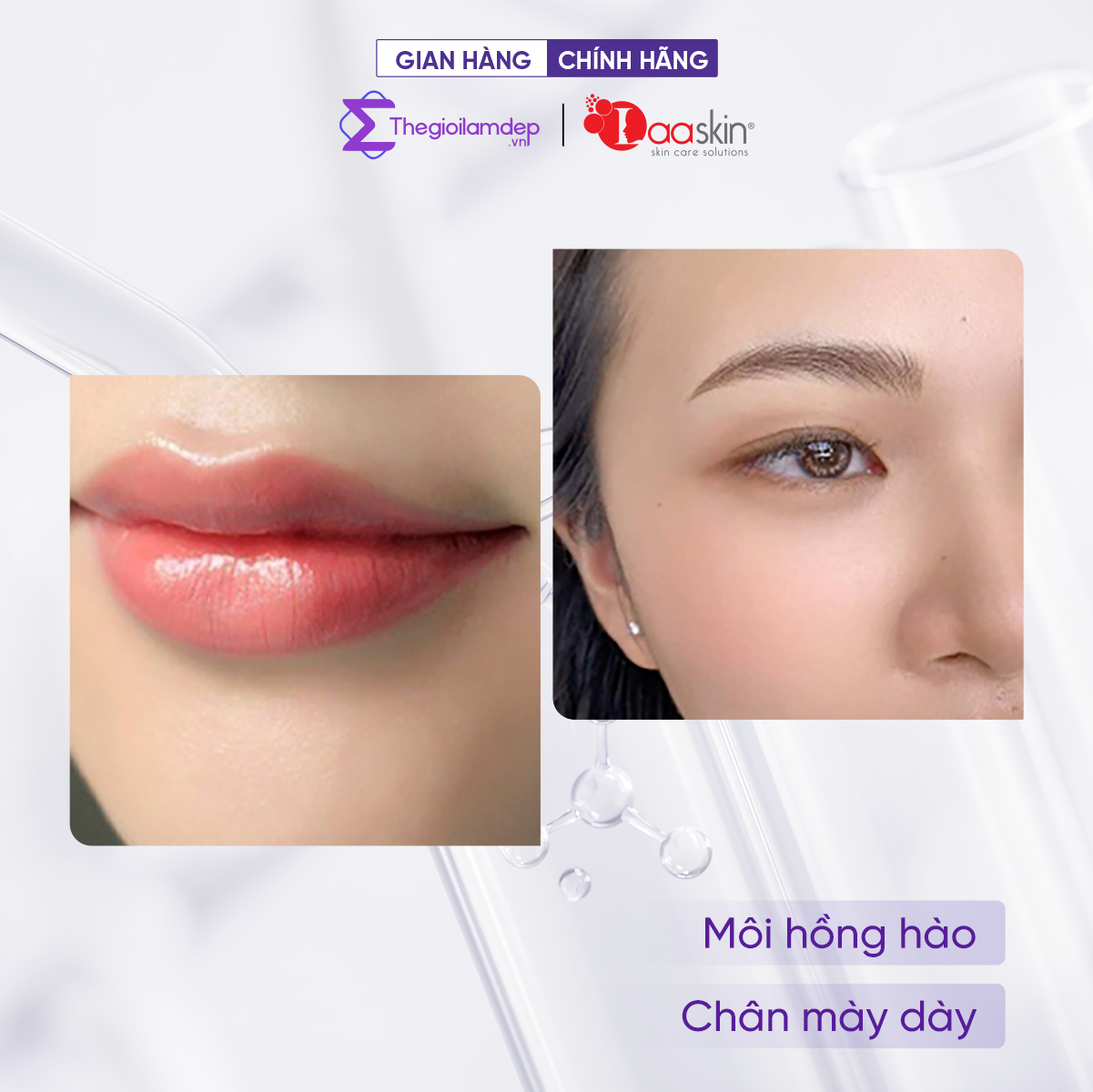 Serum dưỡng ẩm mày và môi Laaskin 9g