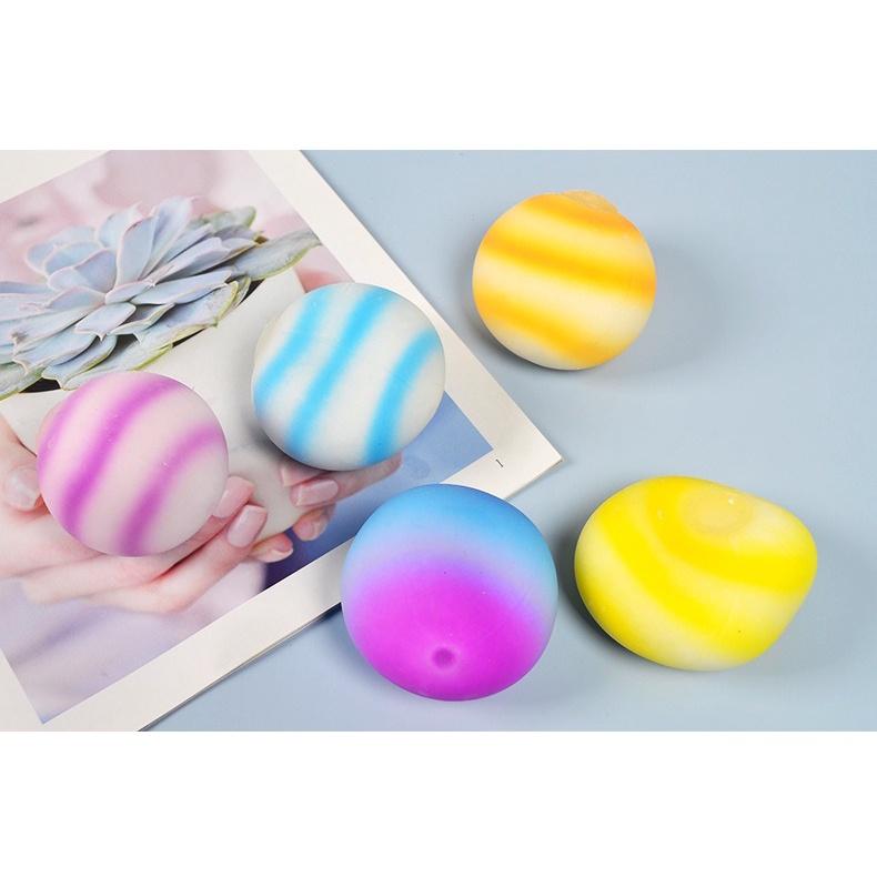Squishy quả bóng tròn 2 sọc nhiều màu cực đẹp đồ chơi bóp tay mềm mịn giảm stress đàn hồi chậm tăng