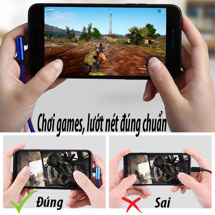 Cáp Sạc Micro USB chuyên chơi games và lướt nét