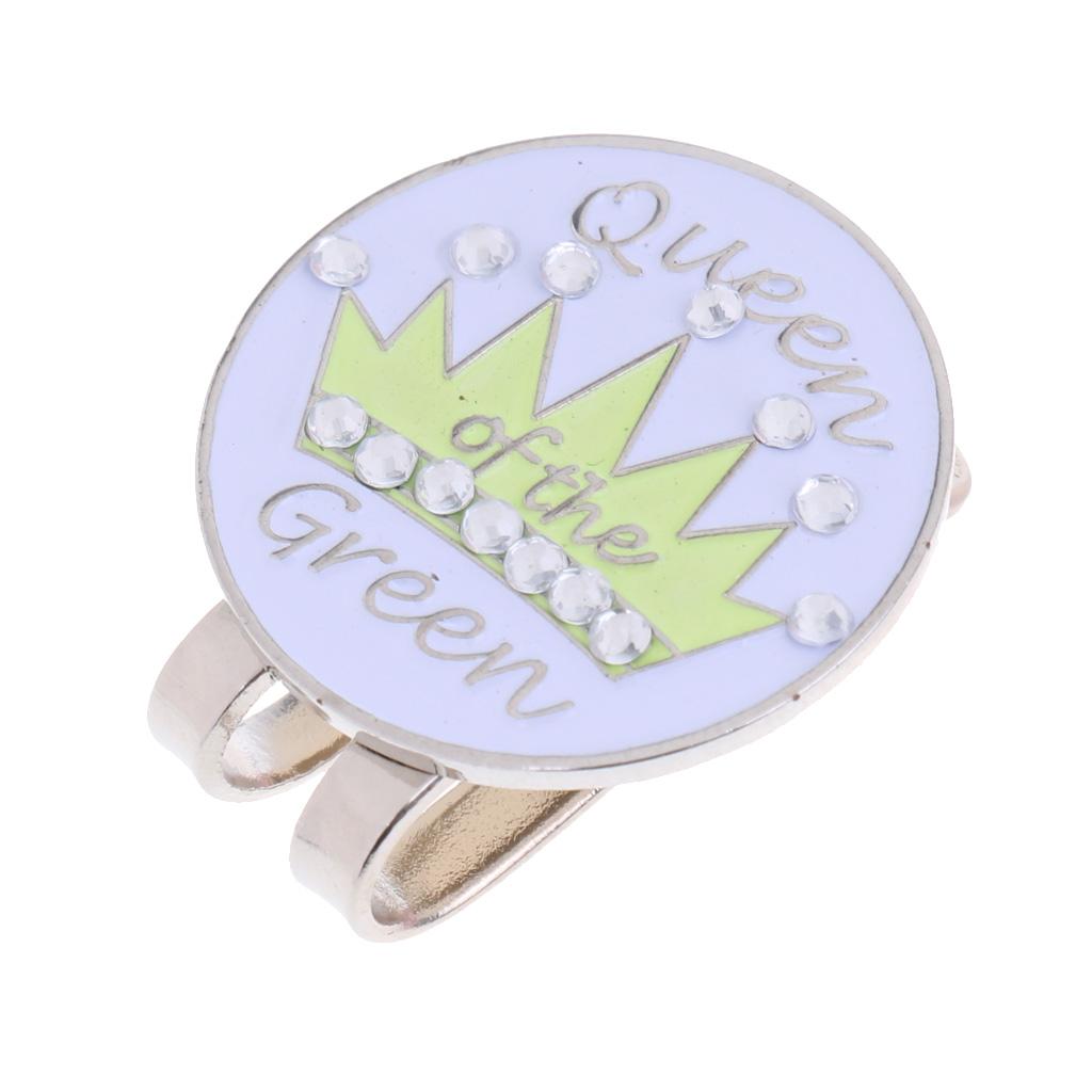 Shiny Rhinestone Magnetic Hat Cap Visor Clip On Golf Ball Marker Gift