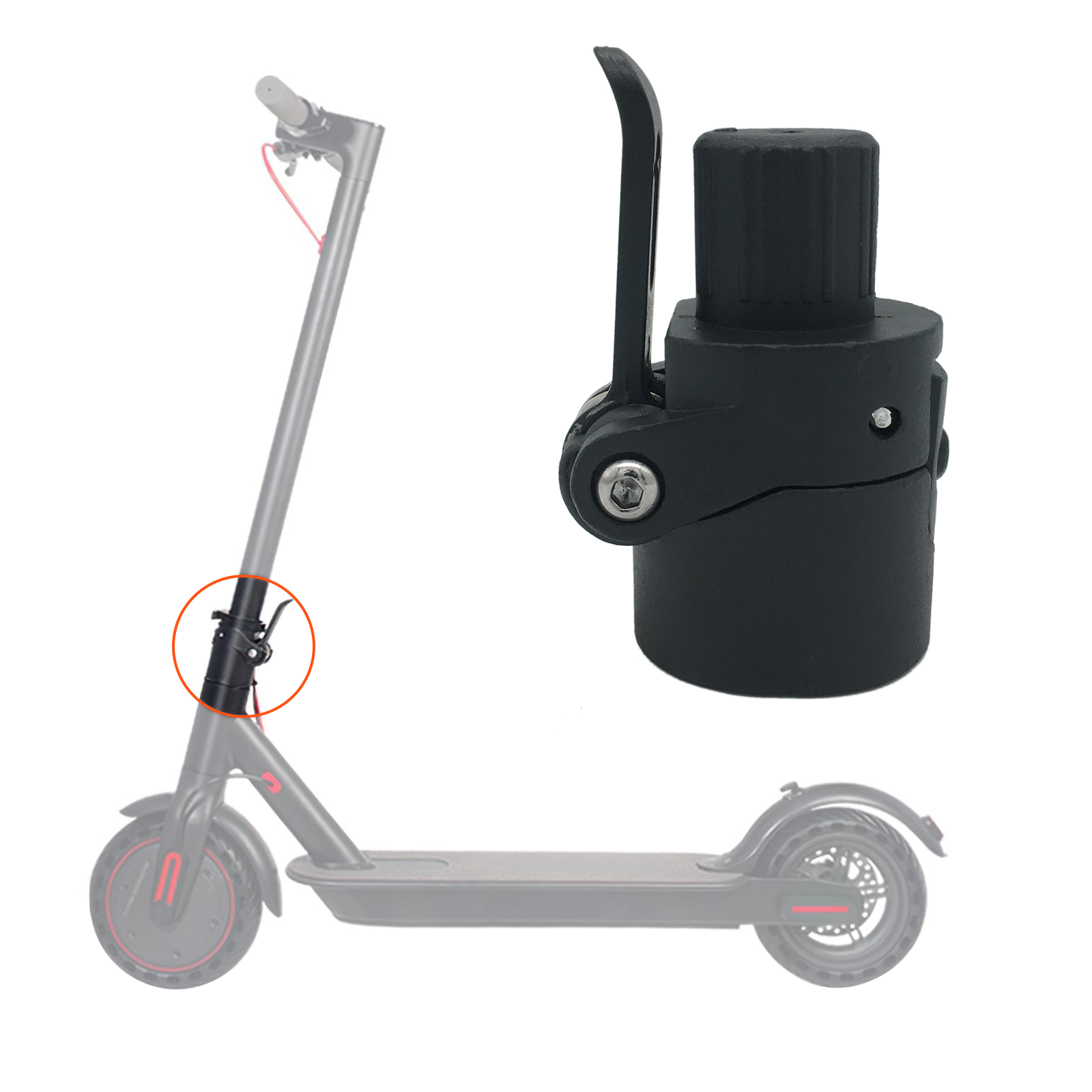 Gấp Cực Căn Cứ Phụ Kiện Chắc Chắn Cực Căn Cứ Phần Sửa Đổi Phần Xe Tay Ga Lắp Dây Thay Thế Cho M365 Color: Grey 12x7.5x5.5cm