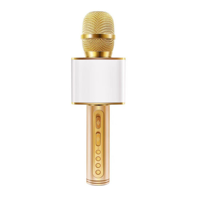 Micro karaoke không dây bluetooth kiêm loa nghe nhạc  3 trong 1 PF72 Gold - Hàng Chính Hãng