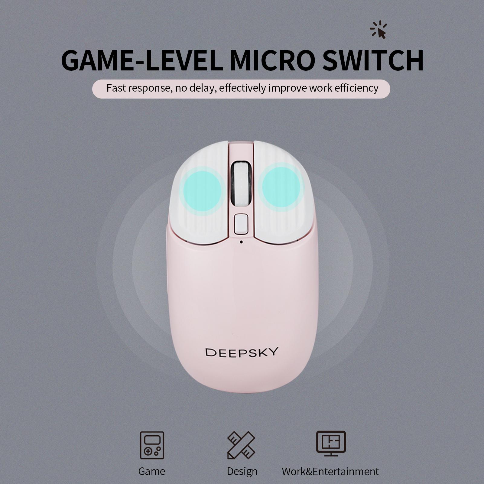 DEEPSKY BG90 Chuột sạc không dây hai chế độ BT5.0 + 2.4G với 6 DPI có thể chơi game trong văn phòng - màu vàng