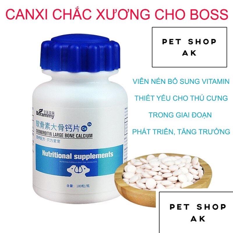 Canxi cho chó mèo BORAMMY hỗ trợ chắc xương, calcium, vitamin - thiếu canxi cho chó mèo