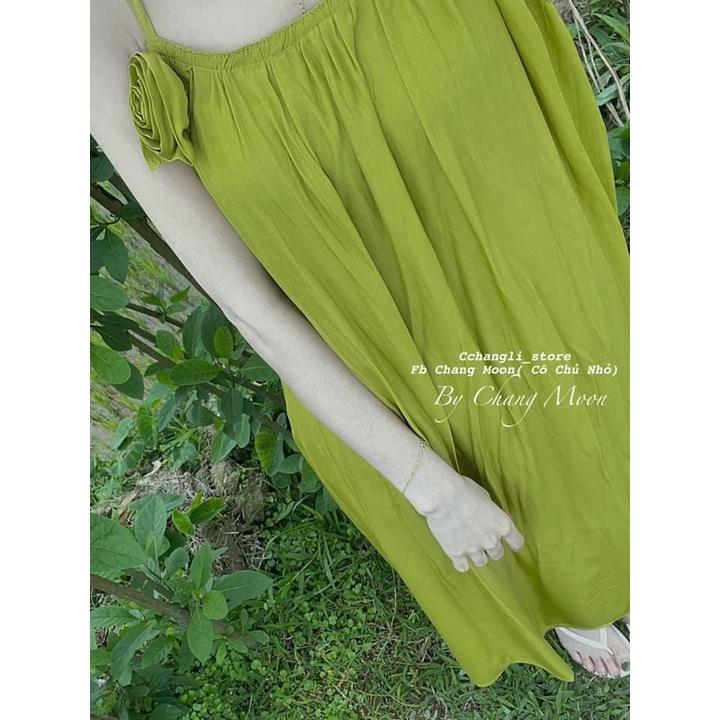 VÁY 2s MAXI MÀU XANH CỐM CHO NỮ