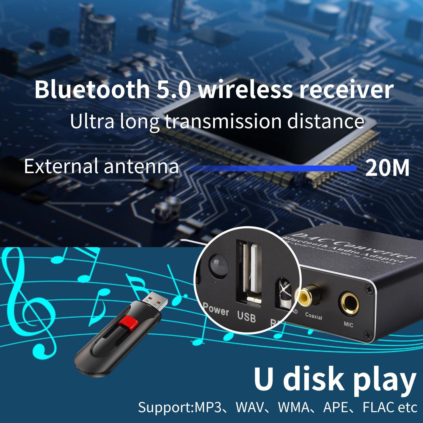 Digital to Analog Audio Converter Bluetooth 5.0 Receiver for Ktv Mobile Bluetooth Music