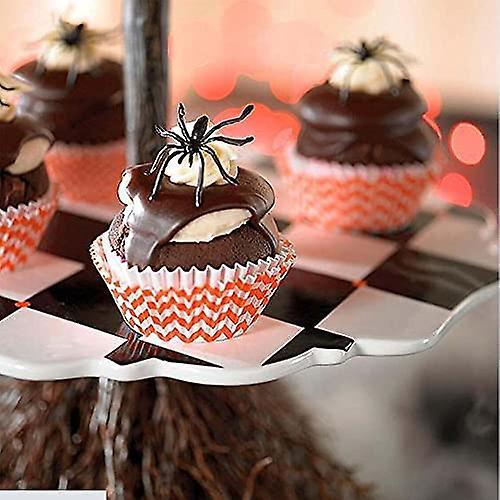 Hiển thị bánh Halloween Đứng 3 tầng Snack Resin Resin Broom Ornament Dessert đứng mới