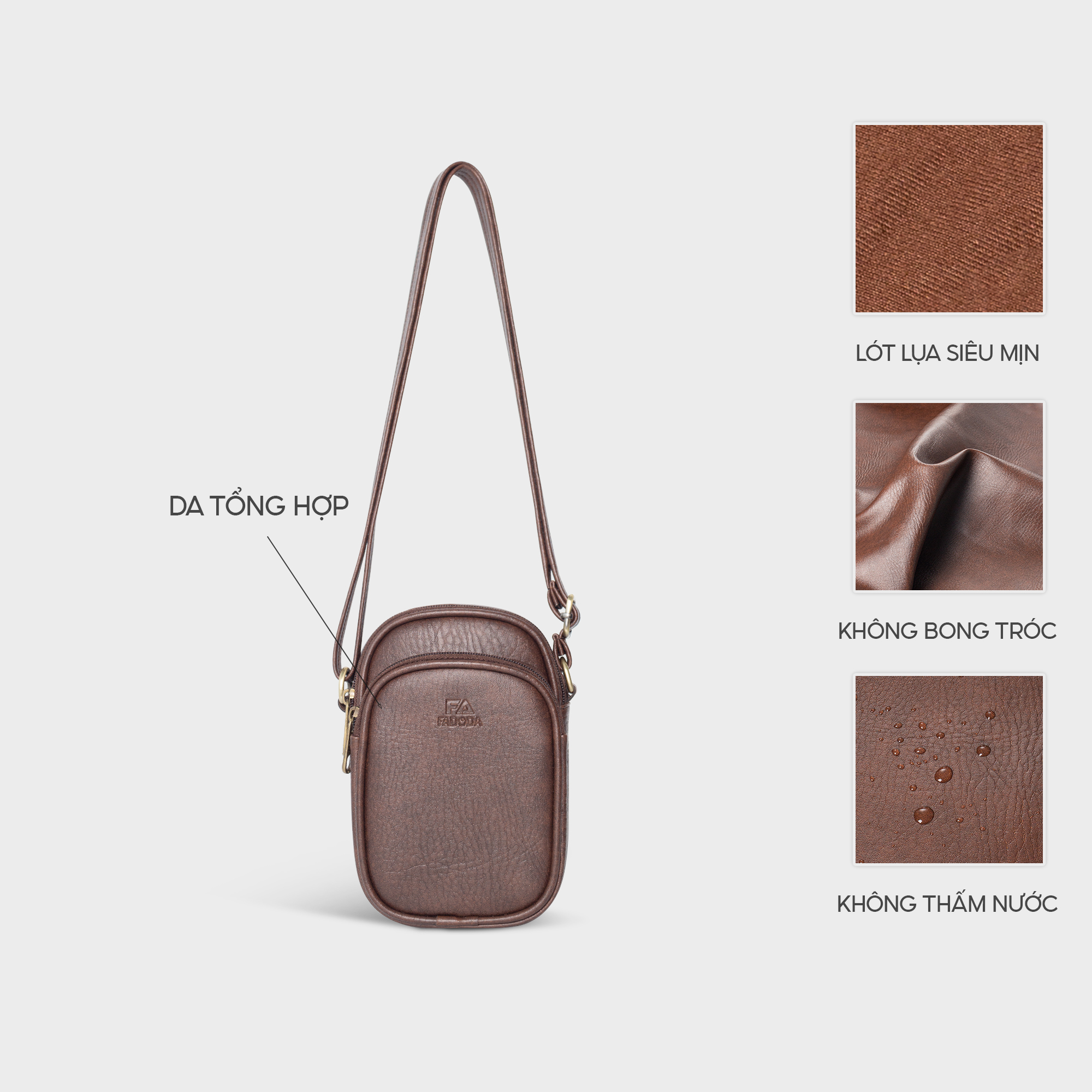 Túi đeo chéo nữ mini đựng điện thoại fadoda FN37