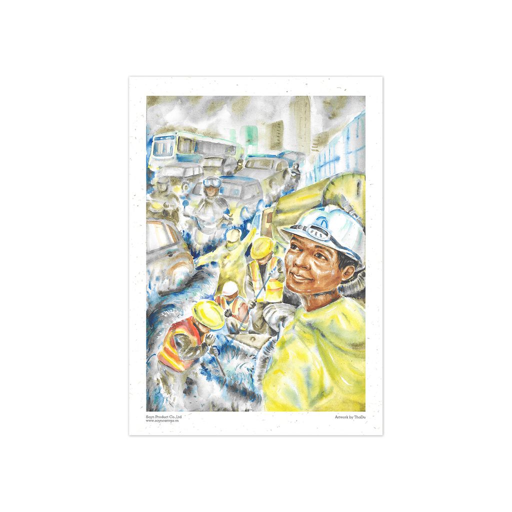 Tranh Poster Đường phố Sài Gòn | Giờ cao điểm | Soyn SG2402