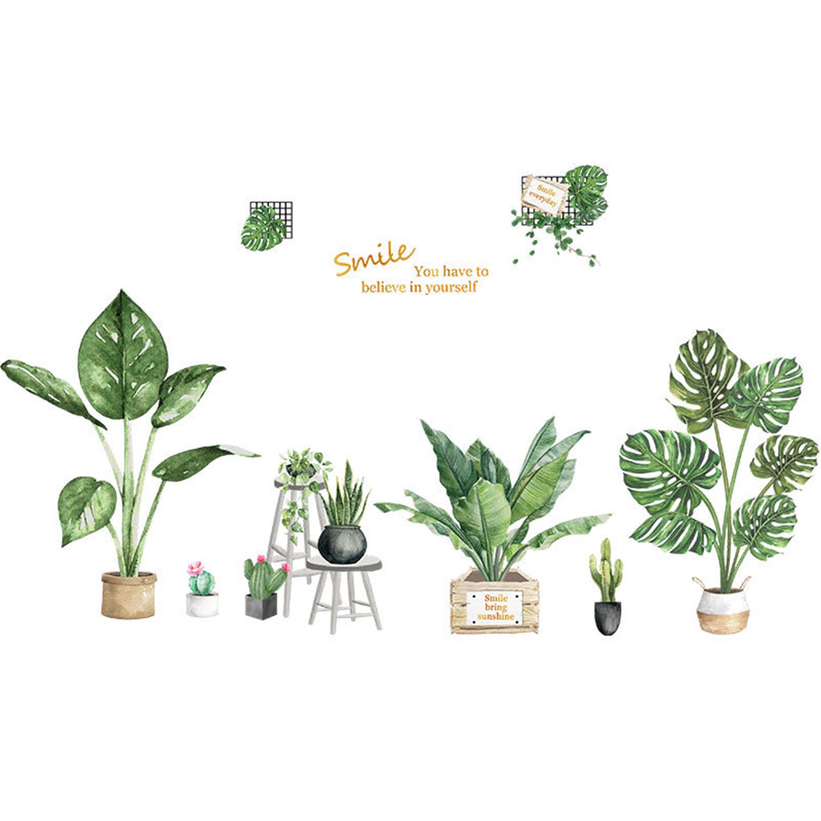 Decal Dán Tường Có Thể Tháo Rời Vinyl Tường Nghệ Thuật Trang Trí Cho Nhà Chủ Đề Chậu Cây cảnh