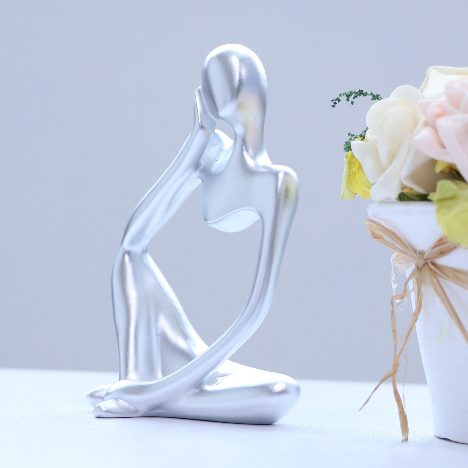 4pcs Resin Thinker Sculpture Figurine Statue for Tabletop Decoration