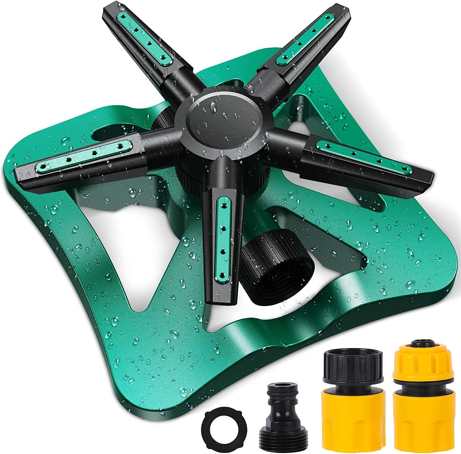 Tưới Vườn - Tưới Cây Tự Động Tưới 360 Độ Với 5 Cánh Tay Xoay - Tưới Xoay 20 Đầu Phun, Hệ Thống Tưới Cỏ