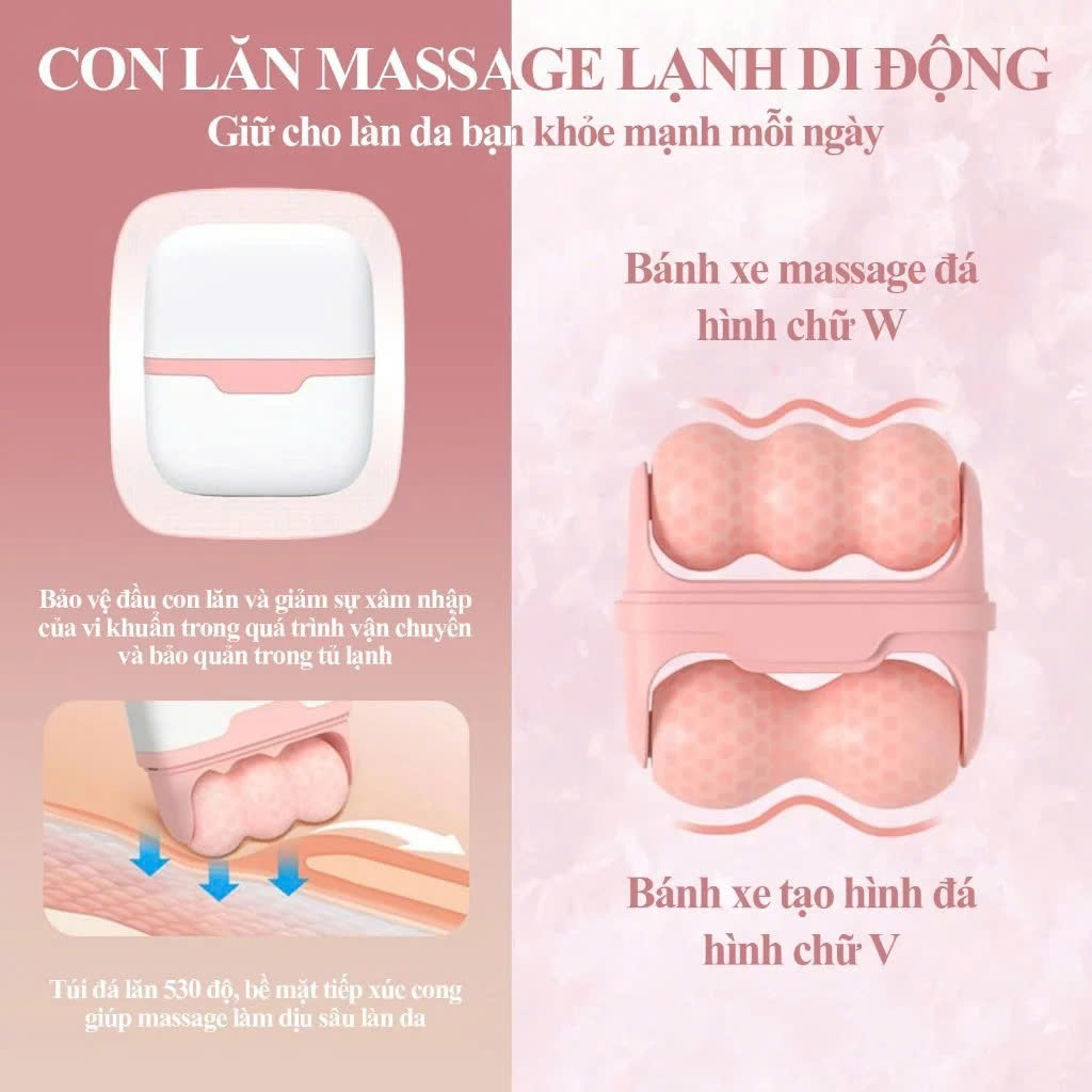 Máy Massage Mặt Làm Đẹp Da Lạnh ICE Giúp Nâng Cơ Mặt, Rửa Sạch Sâu, Tăng Cường Hấp Thụ Tinh Chất Dưỡng Da Kèm Massage Mắt Loại Quầng Thâm Tạo Nét V-Line Cho Mặt - Giao Màu Ngẫu Nhiên