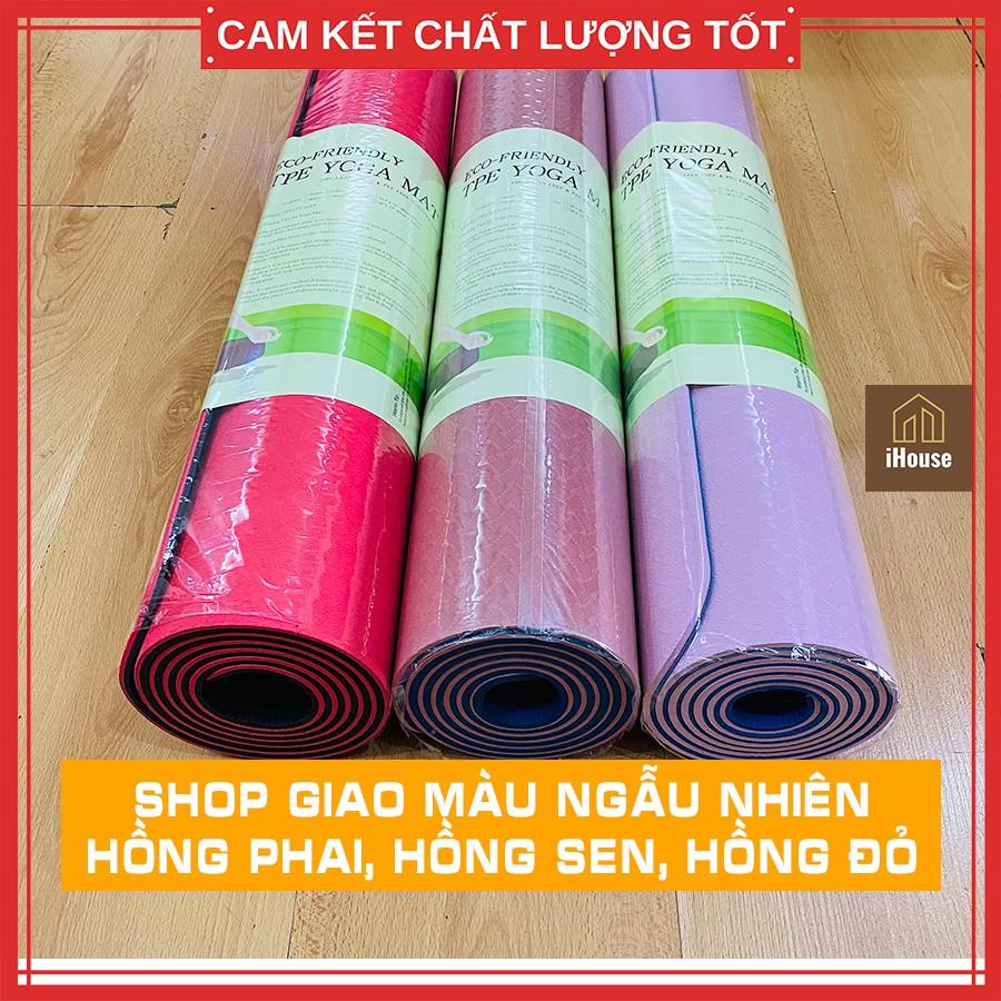 Thảm tập Yoga chống trượt cao cấp 6mm, Tấm thảm Yoga cao su tập tại nhà và đi công tác du lịch tiện lợi