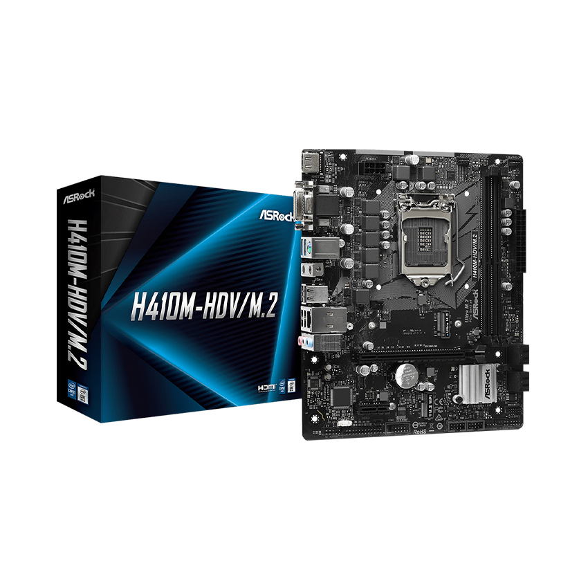 Mainboard ASROCK H410M-HDV/M.2 (Intel H410, Socket 1200, m-ATX, 2 khe Ram DDR4) - Hàng Chính Hãng