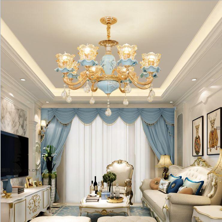 Đèn chùm HANSI 8 tay loại chuẩn xịn nhất phong cách hiện đại, tinh tế - kèm bóng LED chuyên dụng