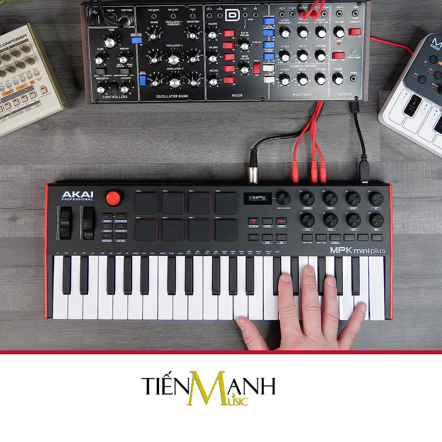 Akai MPK Mini Plus 37 Phím - Midi Compact Keyboard Controller Bàn Phím Sáng Tác Sản Xuất Âm Nhạc Producer Hàng Chính Hãng - Kèm Móng Gẩy DreamMaker