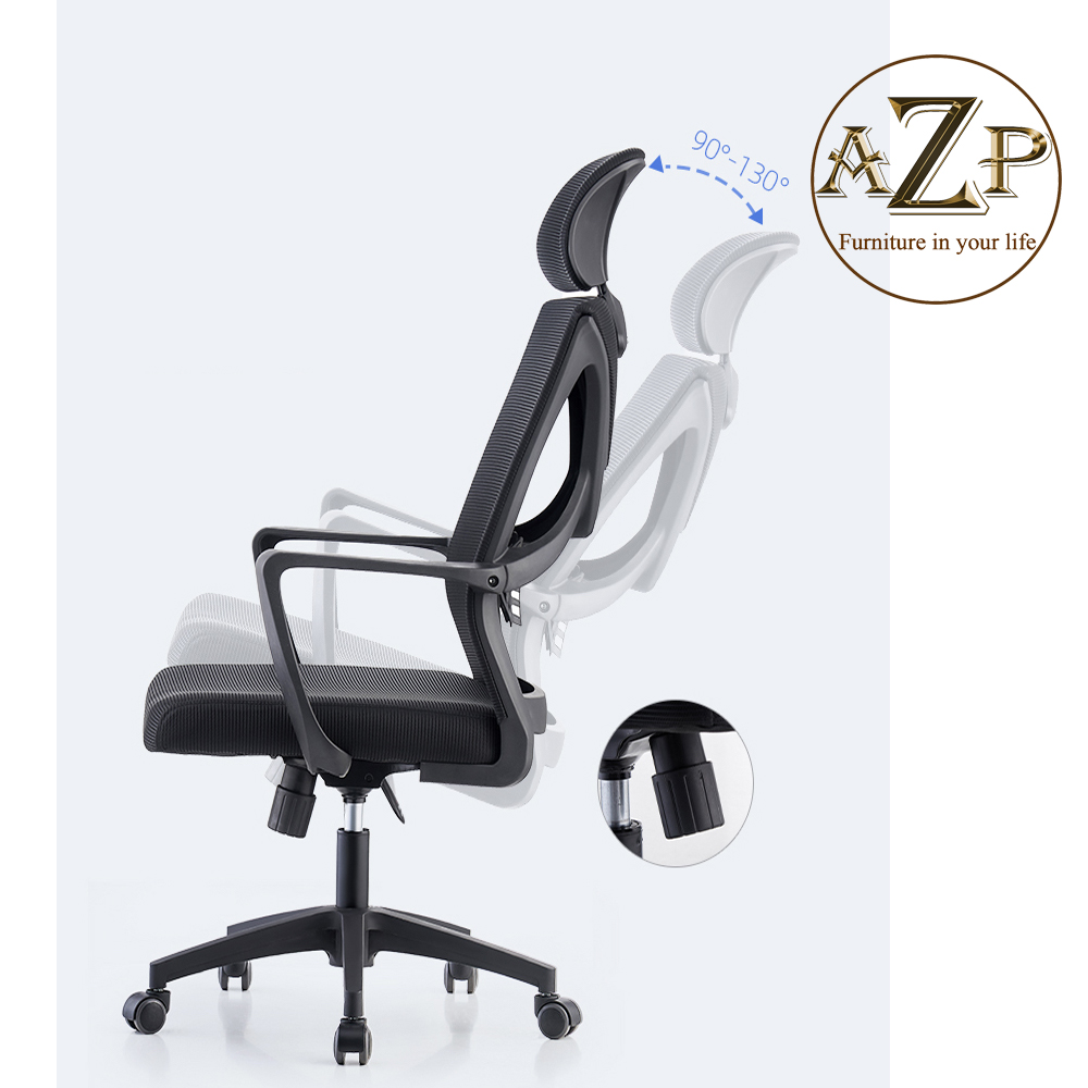 Ghế Văn Phòng Hỗ Trợ Cột Sống Lưng & Top thiết kế chuẩn Ergonomic AZP-9199-NEW XÁM Siêu Phẩm Style Thời Trang