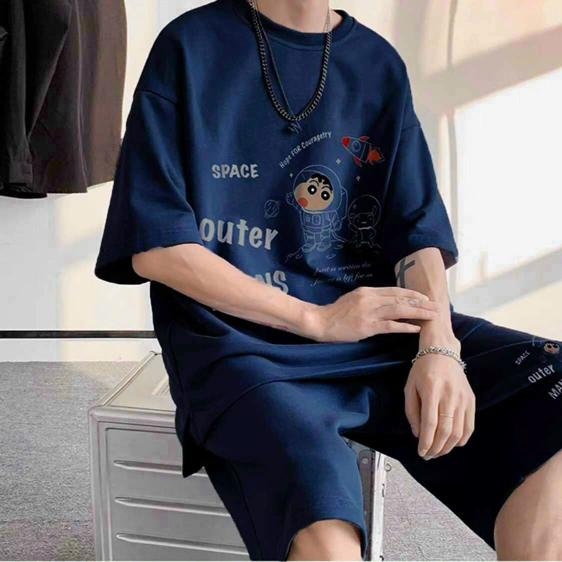 Set bộ thun thể thao lưới mè in chữ SPACE