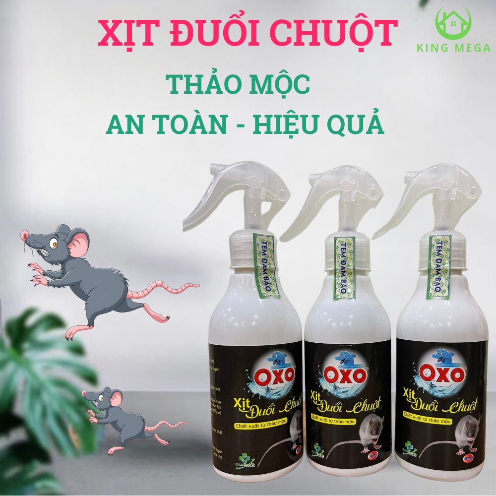 Thuốc đuổi chuột - Xịt đuổi chuột thảo mộc OXO - Đuổi chuột xe ô tô, nhà kho, nhà xưởng, nhà bếp an toàn hiệu quả