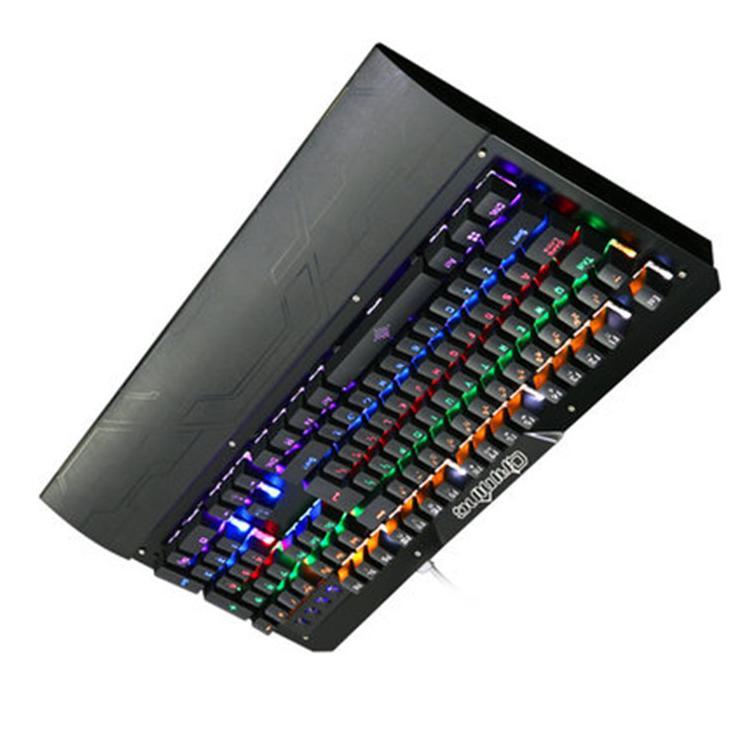 Giá đặc biệt Bàn phím cơ K26 thật 104 phím bàn phím phát sáng trục xanh Quán cà phê Internet Bàn phím trò chơi có đèn nền quán cà phê đầy đủ phím không cần đục lỗ