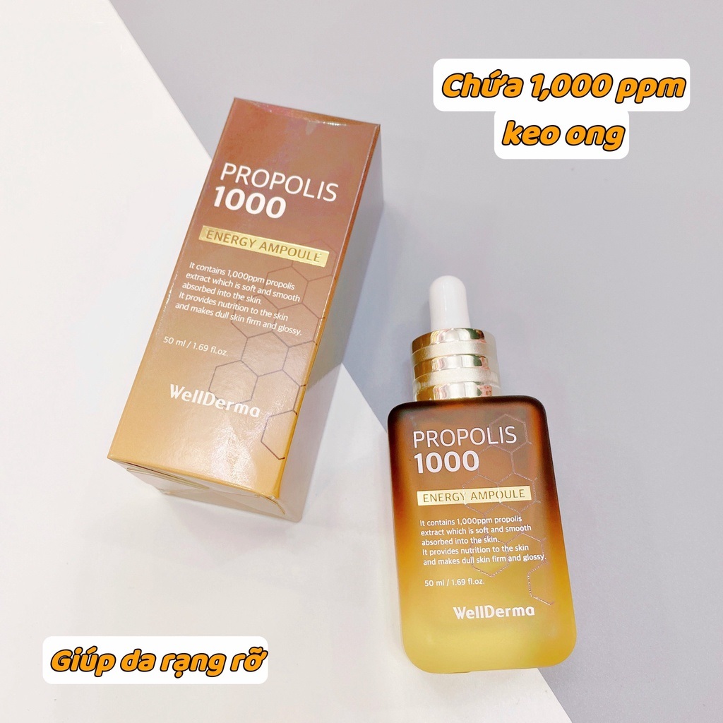 Serum Cải Thiện Nếp Nhăn Làm Trắng Da WellDerma Propolis 1000 Energy Ampoule 50ml