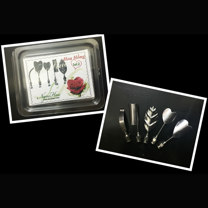 Bộ 5 dụng cụ làm thạch rau câu 3D – Set 2 – Bộ làm hoa hồng – Mã số 1150