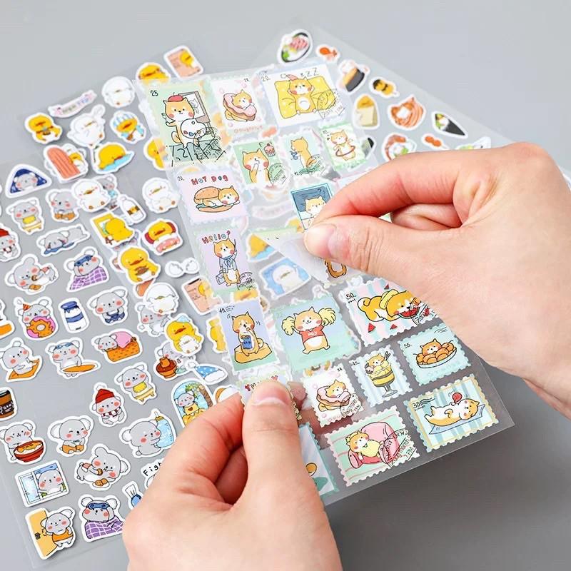 Miếng stickers động vật dễ thương bằng nhựa chống nước dùng trang trí nhật ký DIY