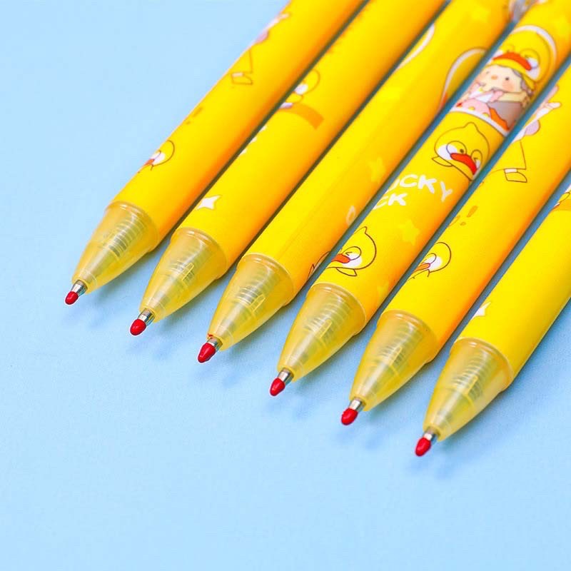 Bút gel đen ngòi 0.5mm dạng ấn dễ thương,màu vàng rực rỡ dành cho nữ sinh/văn phòng