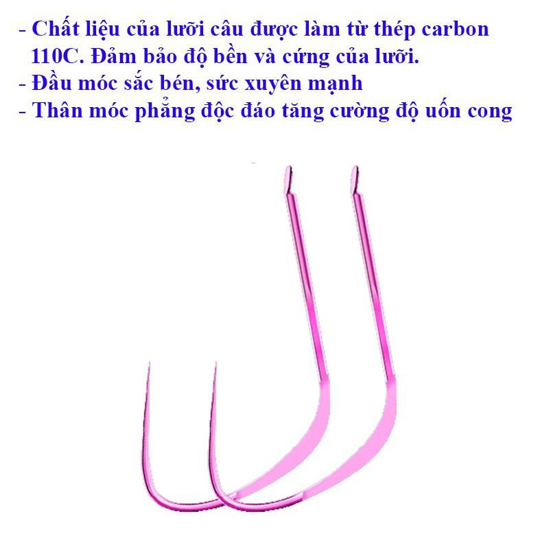 Lưỡi Câu Cá Không Ngạnh Thép Carbon 110C thiết kế dạng phẳng Siêu Sắc Bén Chuyên Câu Đài , Câu Đơn