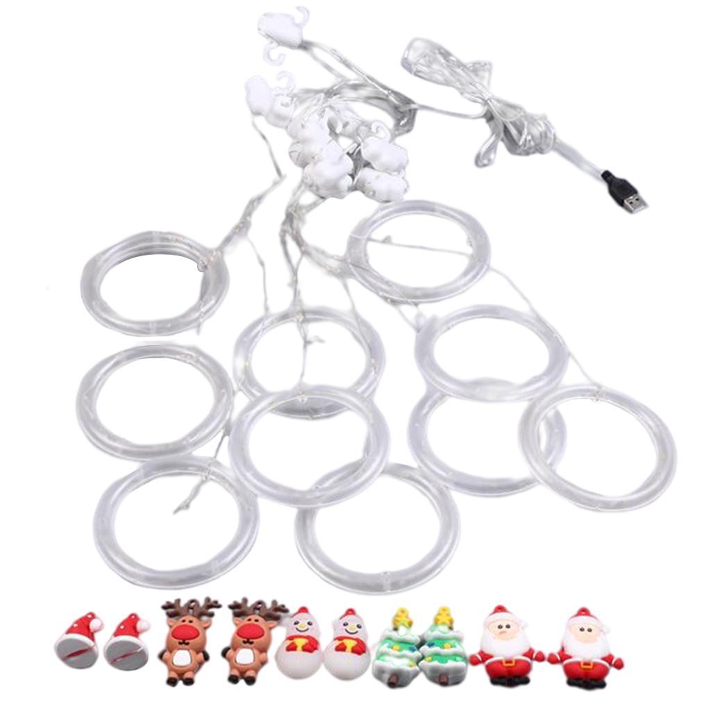 2x Christmas Curtain Lights Clear USB Powered for Bedroom Christmas Trees