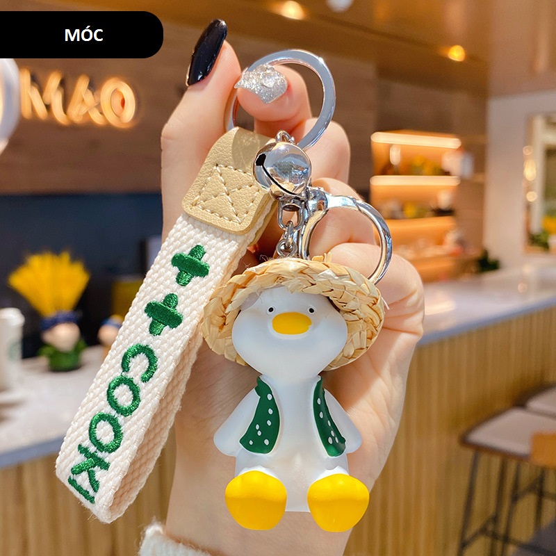 Móc khóa Vịt đội nón lá đáng yêu