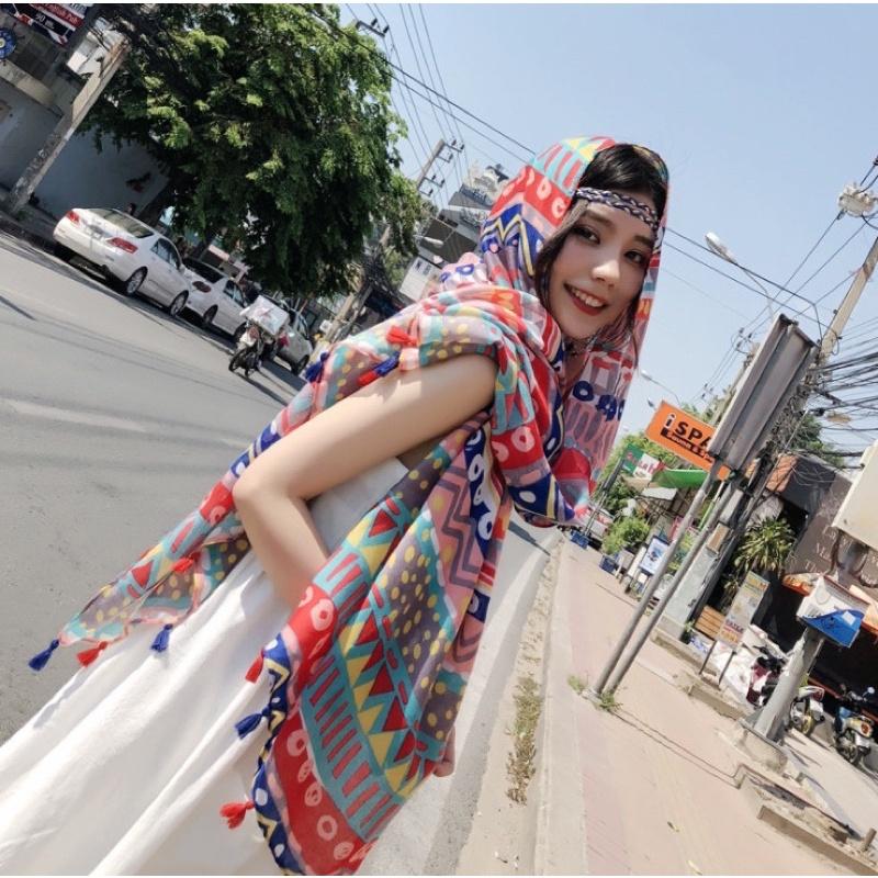 Khăn choàng BOHO đa năng hoạ tiết thổ cẩm chất đẹp mềm mịn (BH1