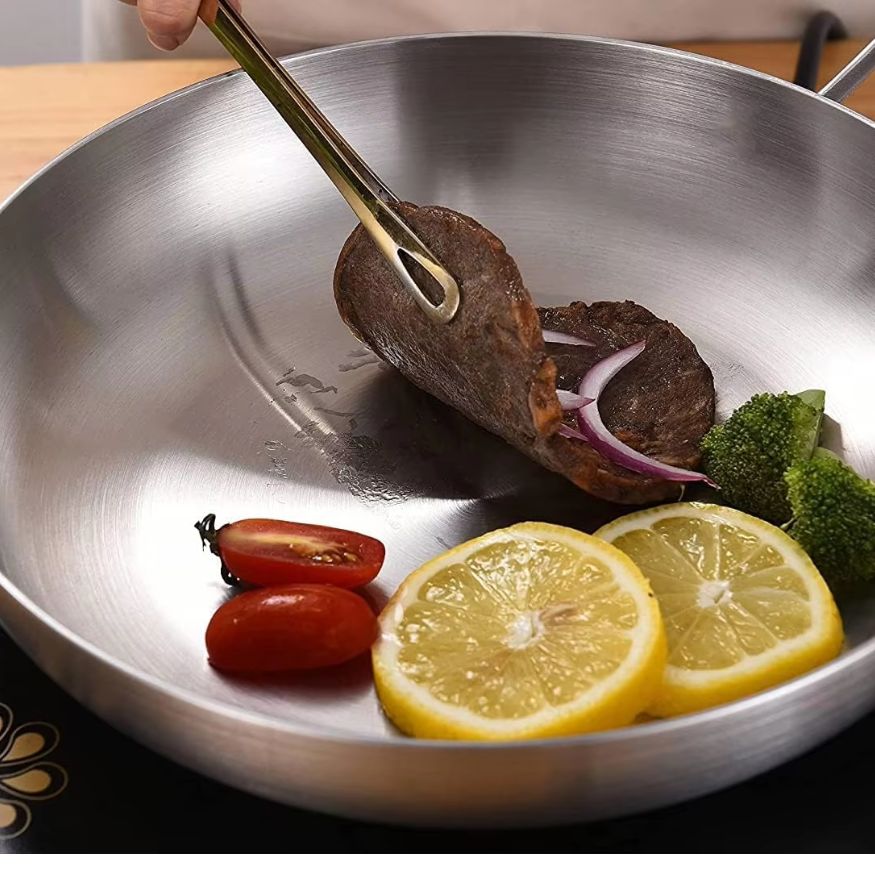 Chảo Inox đáy từ 3 Lớp Mishio (Size 22, 24, 26, 28, 30cm) Đúc Nguyên Khối, Đáy Từ, An Toàn Vượt Trội - hàng chính hãng