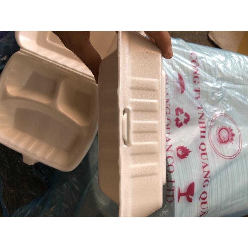 50 Hộp xốp 3 ngăn chữ nhật đựng thực phẩm