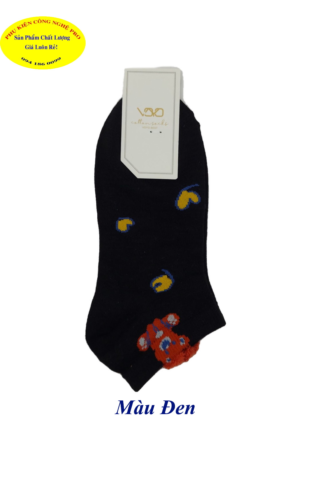 Tất Vớ nữ Kiểu cổ thấp Voyo Cotton Socks Voyo.best In hình bất kỳ Chất liệu thun cotton co giãn, Bảo vệ đôi chân