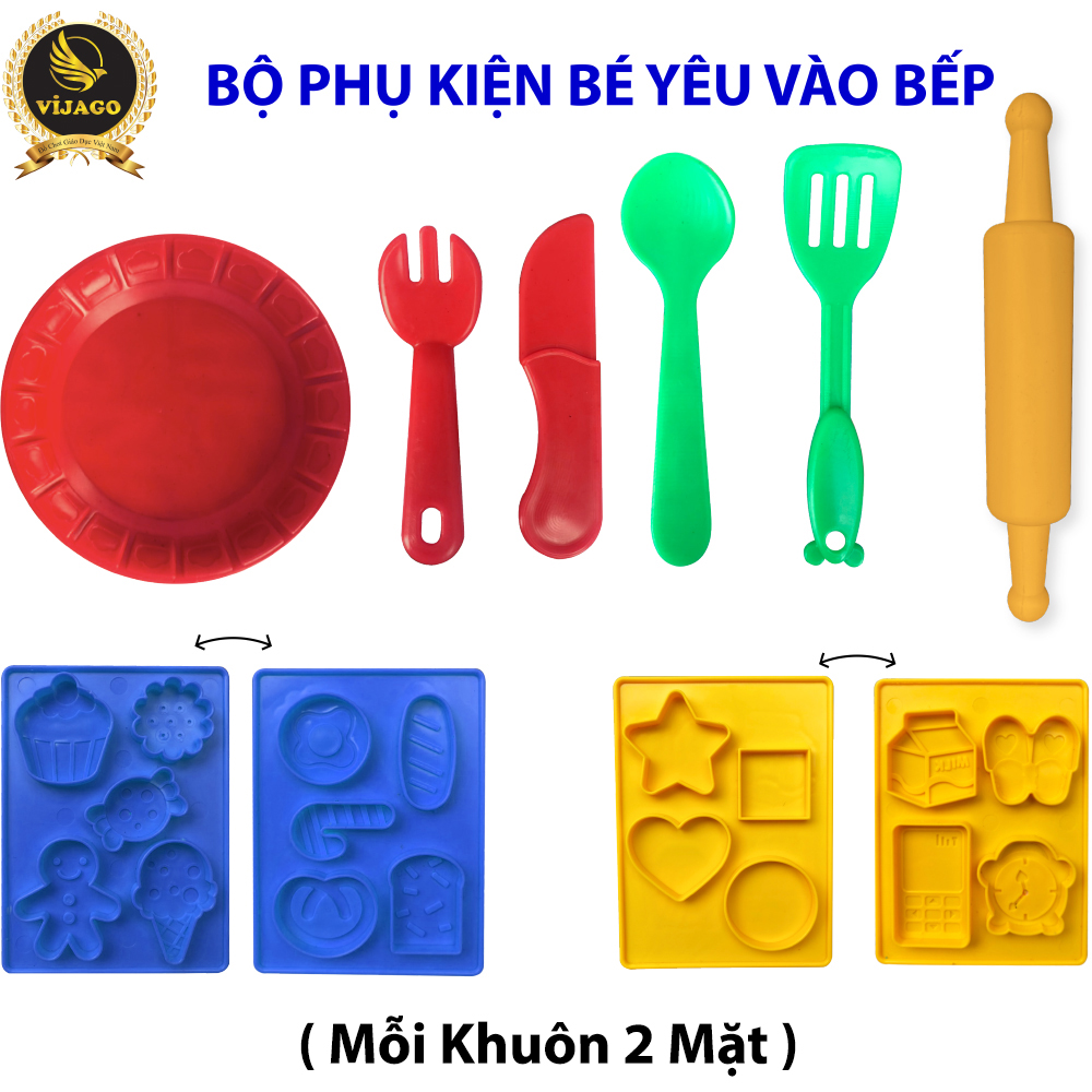 Bộ Sản Phẩm Đất Nặn An Toàn - Bé Làm Đầu Bếp - Vijago Việt Nam