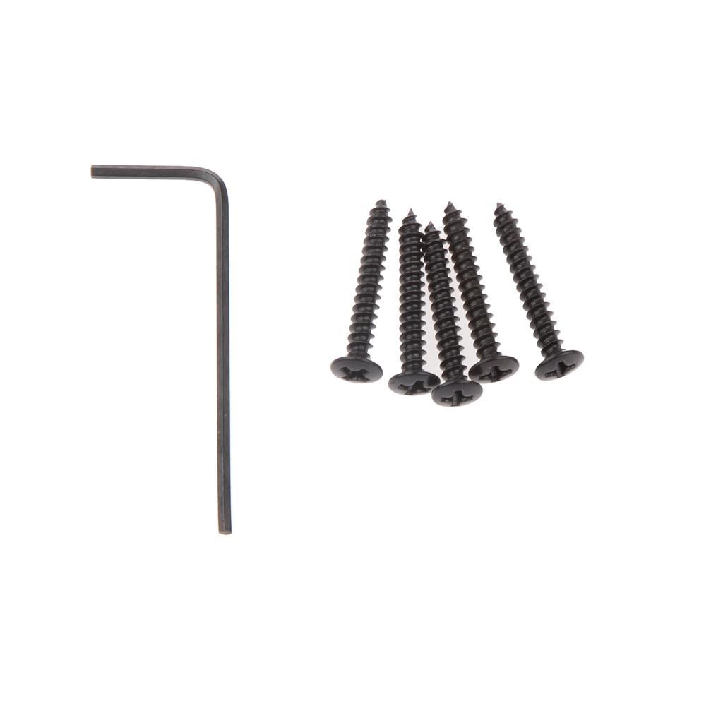 65mm 6 Saddles Fixed Bridge w/ Wrench Screws Set for Childrens Guitar Black