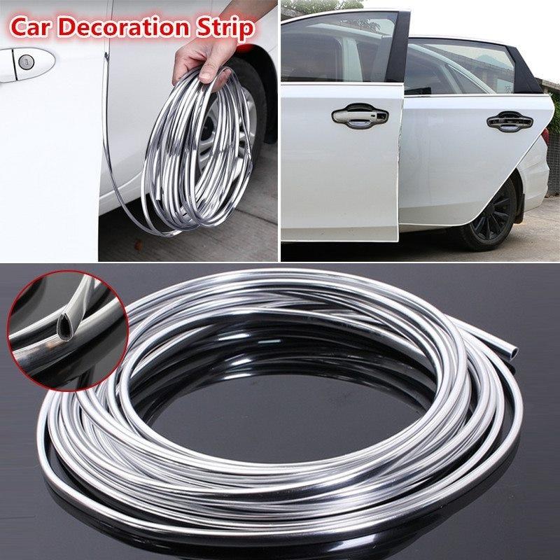 6M Xe Cạnh Cửa Bảo Vệ Trầy Xước Dây Ốp Lưng Chống Va Chạm Dây DIY Bạc Chất Liệu Nhựa PVC Đúc Dán Trang Trí Ô Tô phụ Kiện