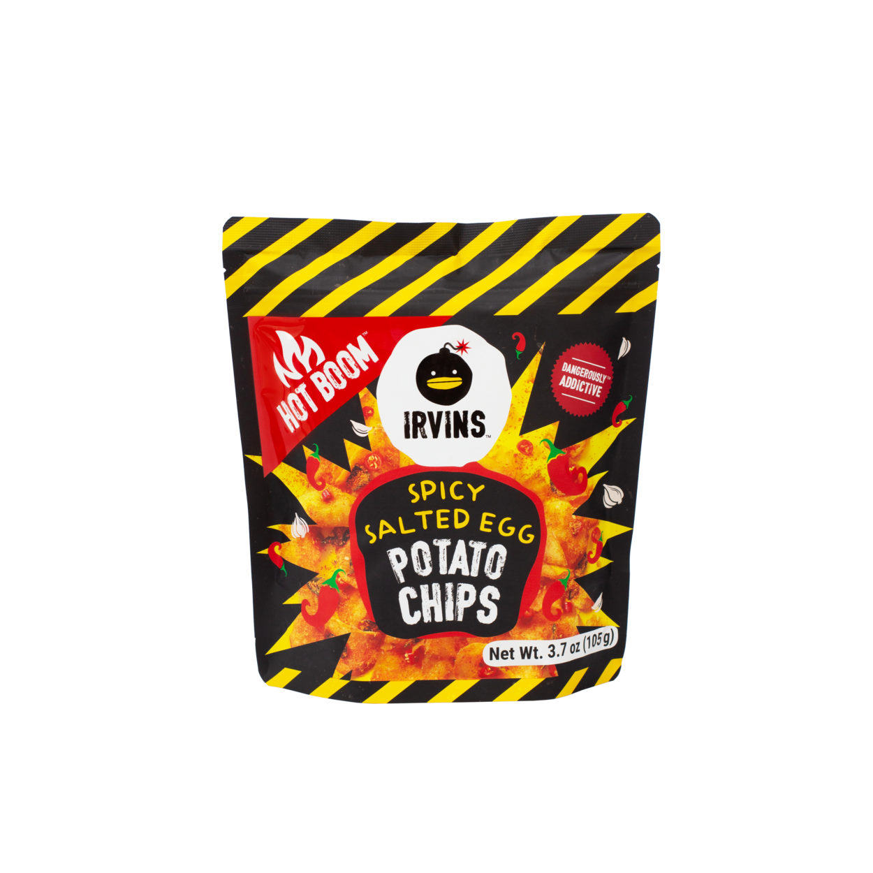 Khoai tây trứng muối cay 105g IRVINS - Small IRVINS Hotboom Salted Egg Potato Chips
