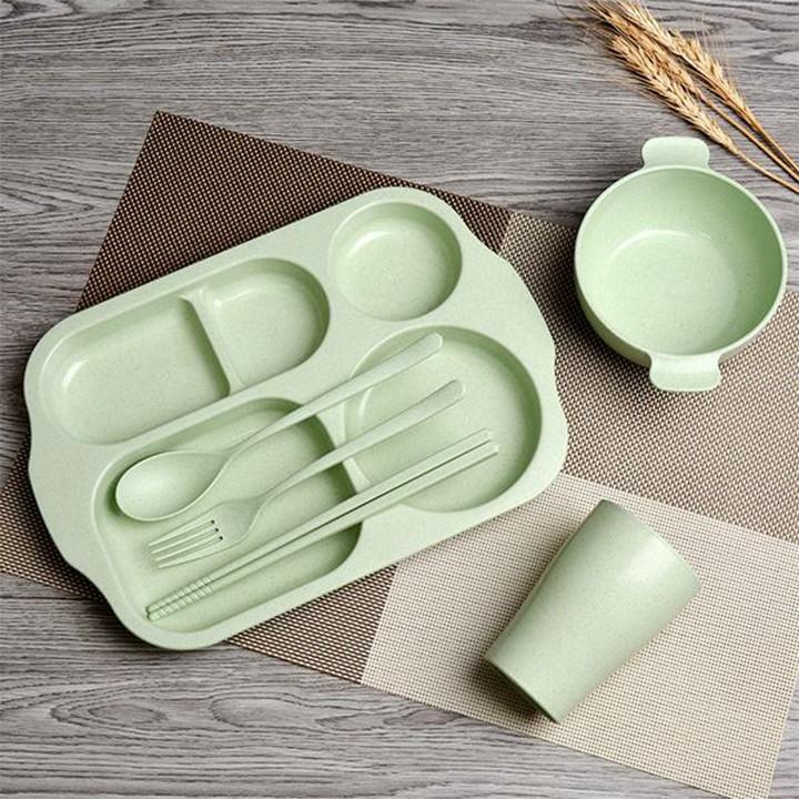 KHAY ĂN DẶM 6 MÓN CHIA 5 NGĂN LÚA MẠCH - KHAY ĐỂ ĐỒ ĂN - 00173