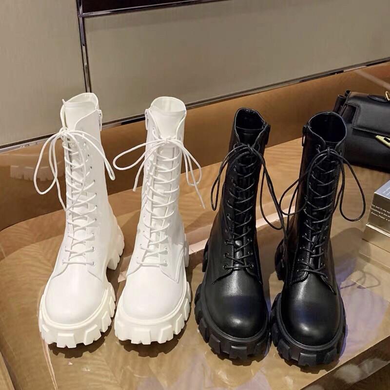 {SẴN}GIÀY BỐT BOOT CHIẾN BINHGIÀY BOOTS OXFORD ULZZANG CAO CỔ 25CM BUỘC DÂY ĐẾ CAO 5CM-B10 đế răng cưa